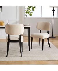 Maison Boucle Dining Chairs Set of 2, Modern Wooden Legs