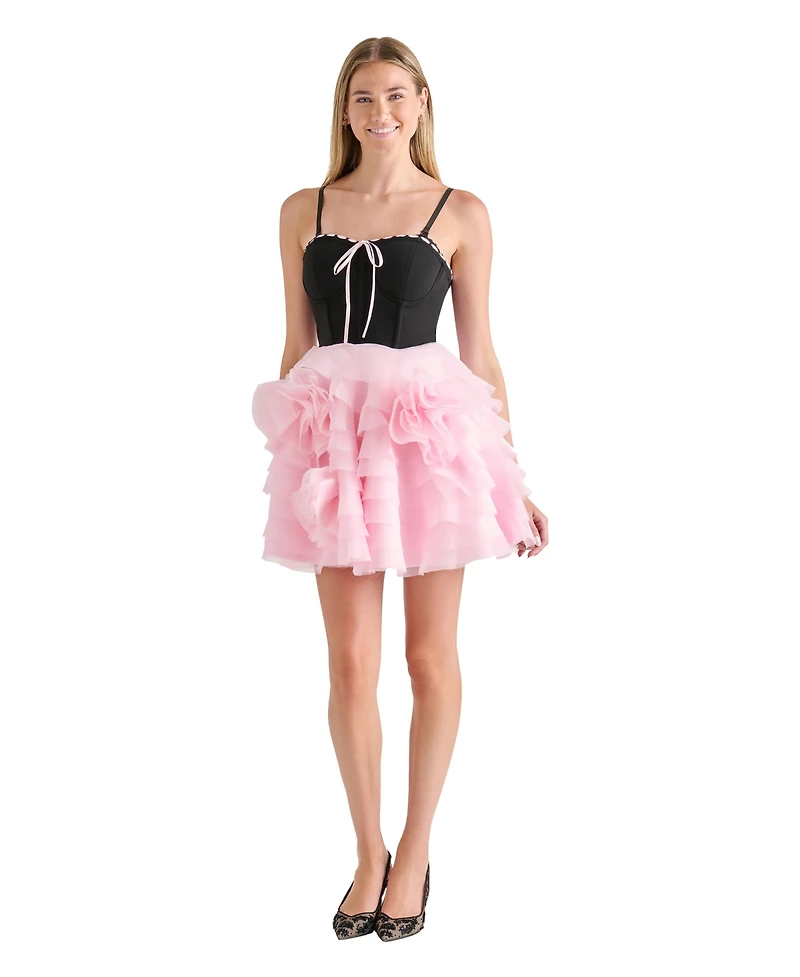 Betsey Johnson Juniors' Sweetheart Tiered Mini Dress