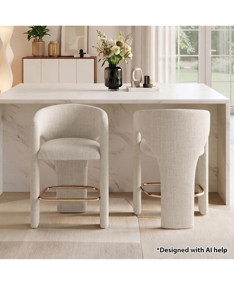 Maison Boucle Counter Height Bar Stools Set of 2