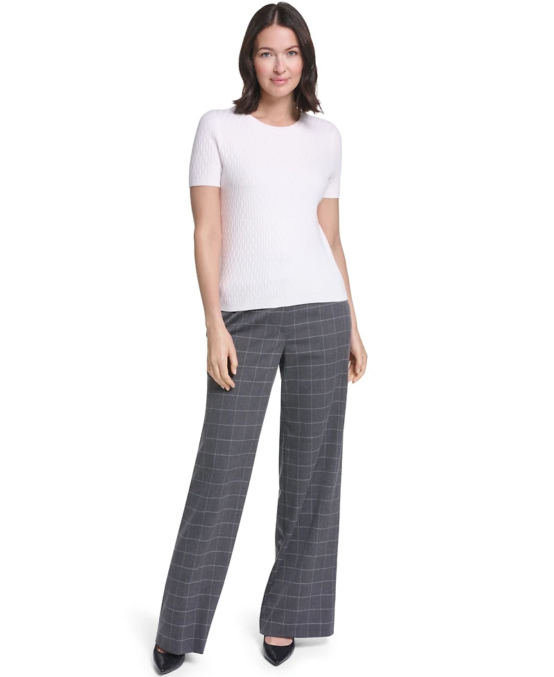 Calvin Klein Women's Textured Short-Sleeve Crewneck Top