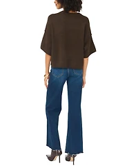 Vince Camuto Women's Elbow-Length Exposed Seam Crewneck Sweater