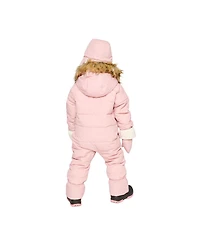 Deux par Baby Girl Snug One Piece Snowsuit Adapted for Car Seats Pale Dusty