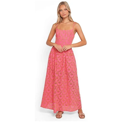 Petal and Pup Women's Sonny Maxi Floral-Embroidery Square-Neck Eyelet Dress