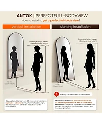 Antok Full Length Mirror, 76"x44" Floor Mirror for Bedroom, Hanging Mounted for Living Room Cloakroom