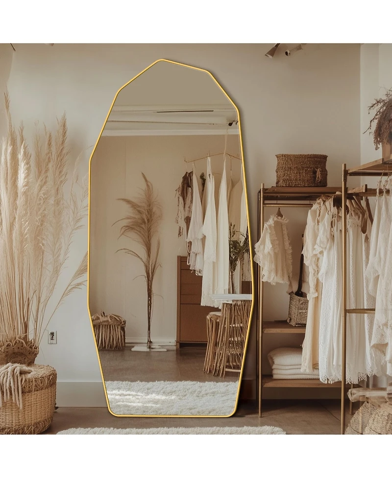 Antok Full Length Mirror, 71"x32" Diamond-shaped Floor Mirror for Bedroom, Hanging Mounted for Living Room Cloakroom