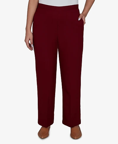 Alfred Dunner Petite Union Square Textured Pull-On Straight Pants