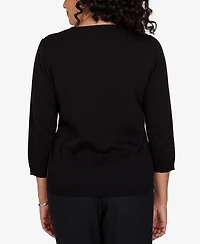 Alfred Dunner Petite Classic Argyle Beaded Sweater
