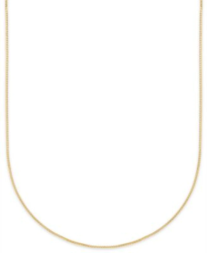 Macys Diamond Cut Box Chain Necklace In 10k White Yellow Gold