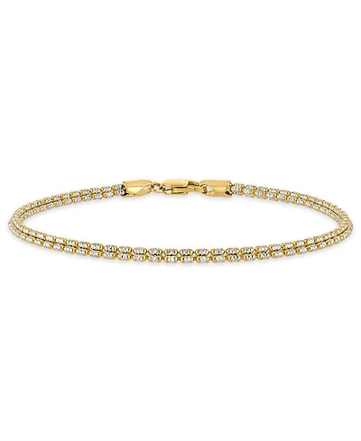 Macy's Two-Tone Ice Chain Bracelet in 10k Yellow Gold