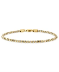 Macys Two Tone Ice Chain Bracelet In 10k Yellow Gold
