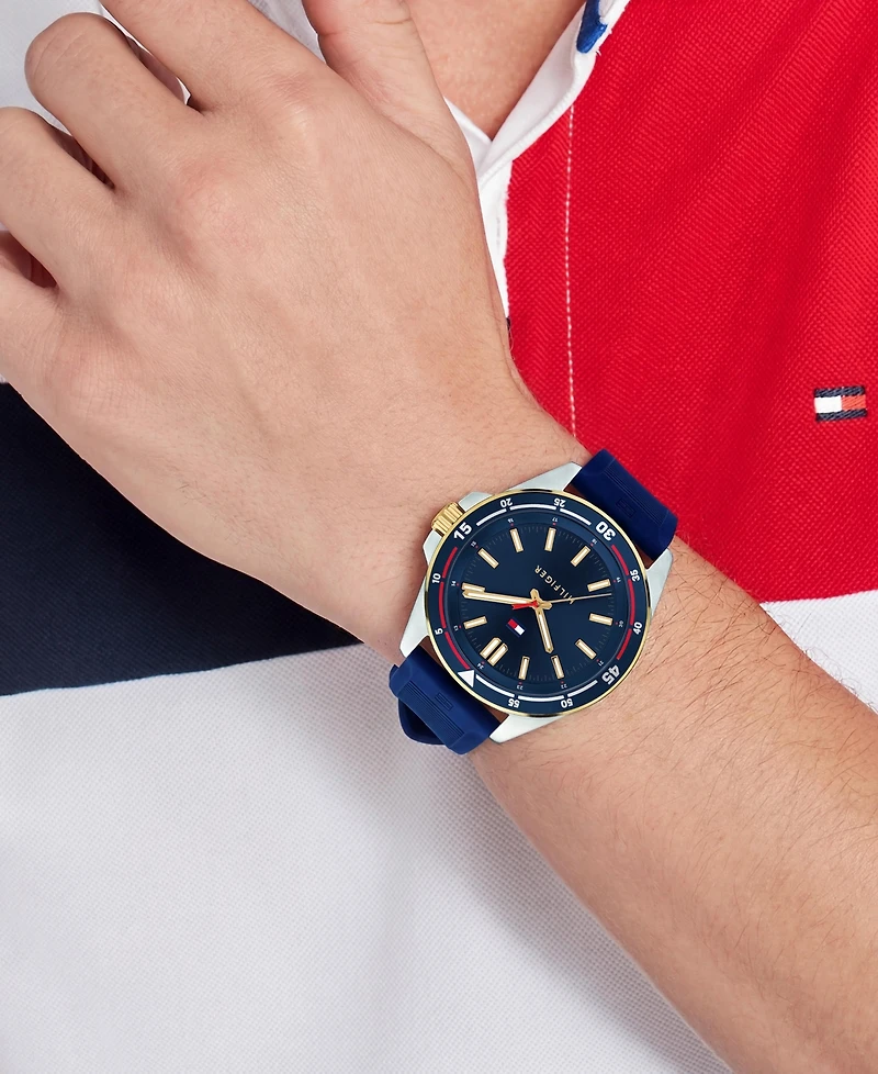 Tommy Hilfiger Men's Quartz Navy Silicone Strap Watch 42mm