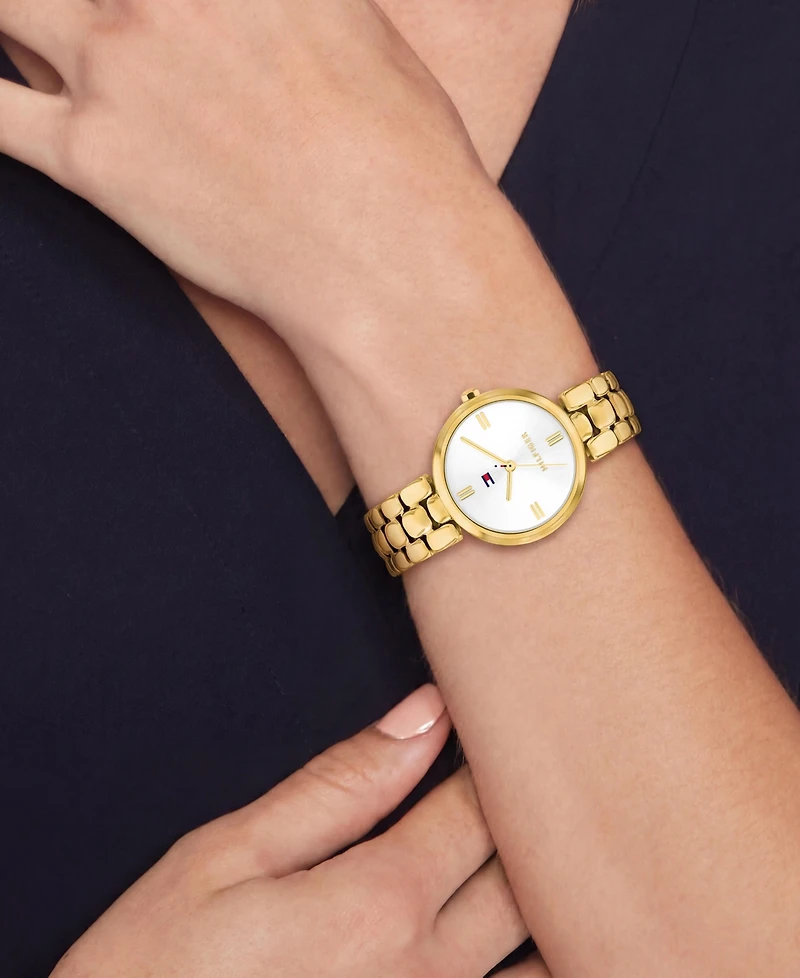 Tommy Hilfiger Women's Quartz Gold-Tone Stainless Steel Bracelet Watch 26mm