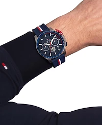 Tommy Hilfiger Men's Chronograph Navy Silicone Strap Watch 44mm