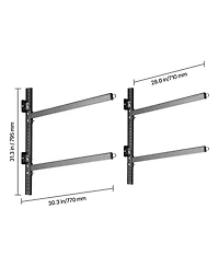 Sevorley 2-Kayak Wall-Mounted Storage Rack, Adjustable Heavy-Duty Steel Stand, 200 lb Capacity