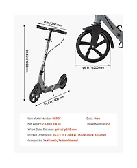 Sevorley Foldable Kids Kick Scooter with Adjustable Height Handlebar, 2 Wheels