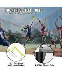 Sevorley 4-Way Volleyball and Badminton Net Set with Adjustable Height