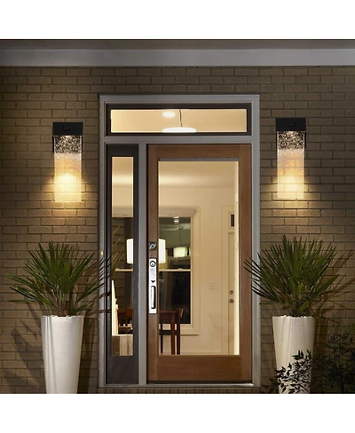 Asagikoiai 2-Pack Led Outdoor Wall Sconces, Weatherproof Dusk to Dawn Bubble Crystal Lights