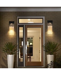 Asagikoiai 2-Pack Led Outdoor Wall Sconces, Weatherproof Dusk to Dawn Bubble Crystal Lights