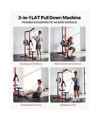 Sevorley Lat Pull Down Machine 3-in-1 Cable Tower 400 lb Home Gym