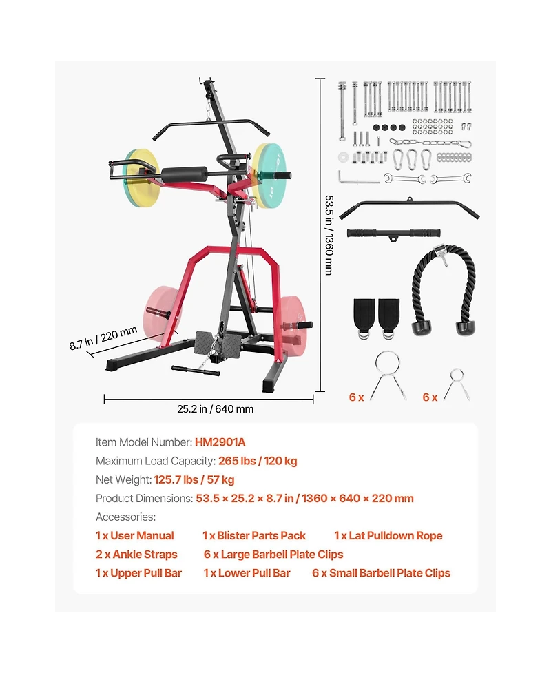 Sevorley Leverage Home Gym with 2:1 Lat Low Row System, 265 lb Capacity