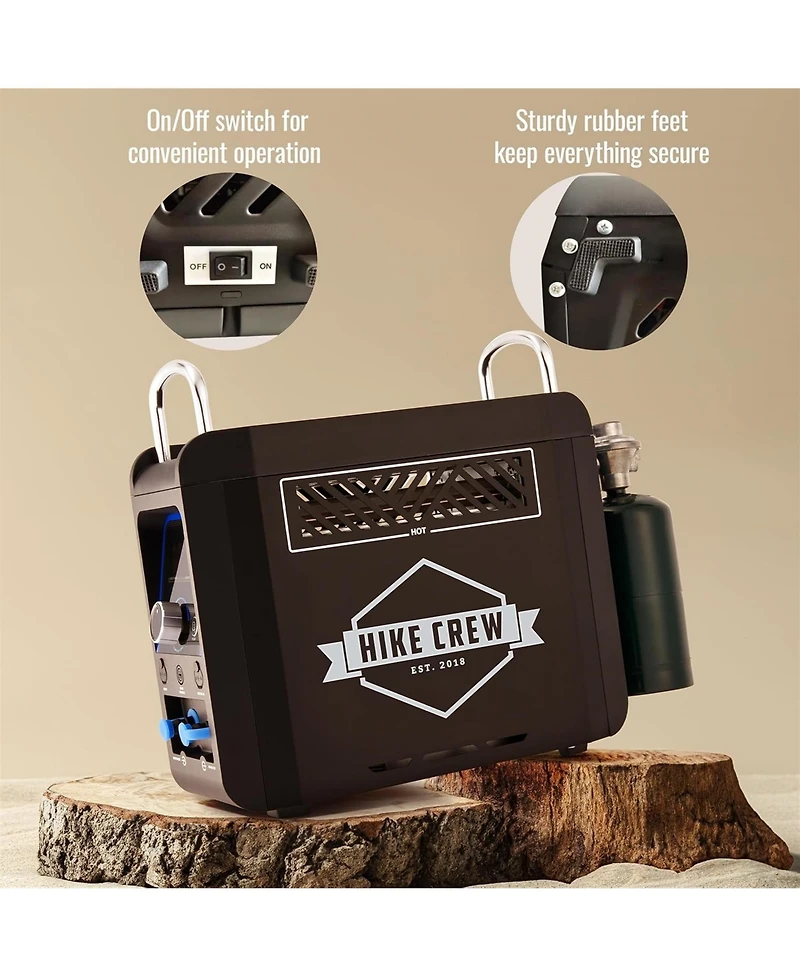 Hike Crew Propane Water Heater and Shower Pump, Rechargeable Camping Heater with Shower Head Attachment