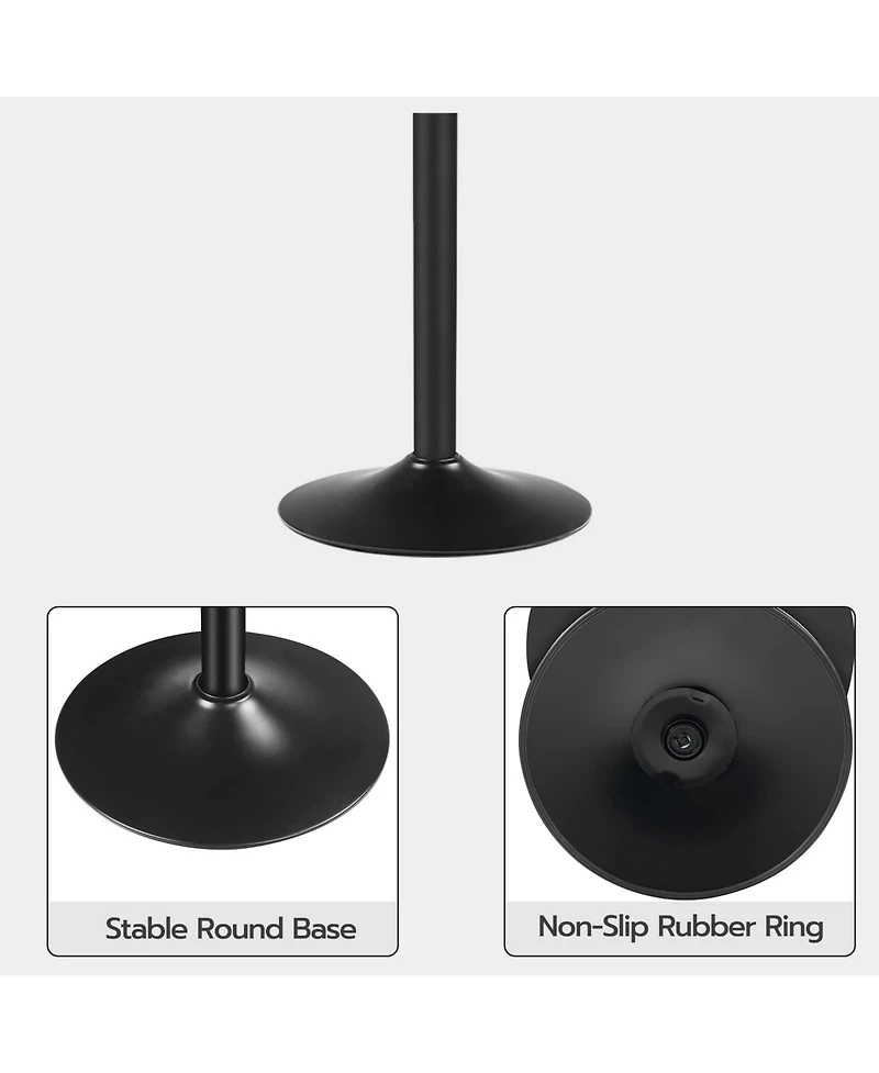 Slickblue Round Bar Table with Adjustable Height and Stable Base for Kitchen, Cafe and Pub