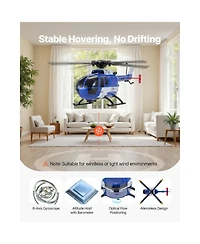 Sevorley 4-Propeller Rc Helicopter, 2.4GHz 6-Axis Gyro Remote Control Plane for Beginners