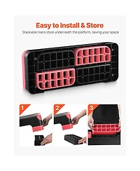 Sevorley Aerobic Exercise Step Platform, 28-Inch Adjustable Fitness Stepper with 4 Risers