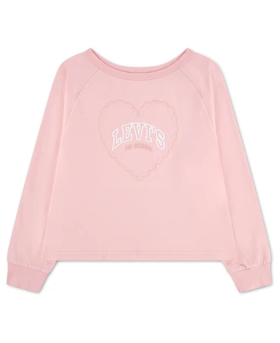 Levi's Girls' 7-16 Heart Knit Long-Sleeve Top