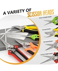 Xdovet Stainless Steel Garden Pruning Shear Set Includes Curved and Straight Blade Models