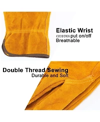 Xdovet Leather Work Gloves Flexible Grip Thorn Proof Cut Resistant