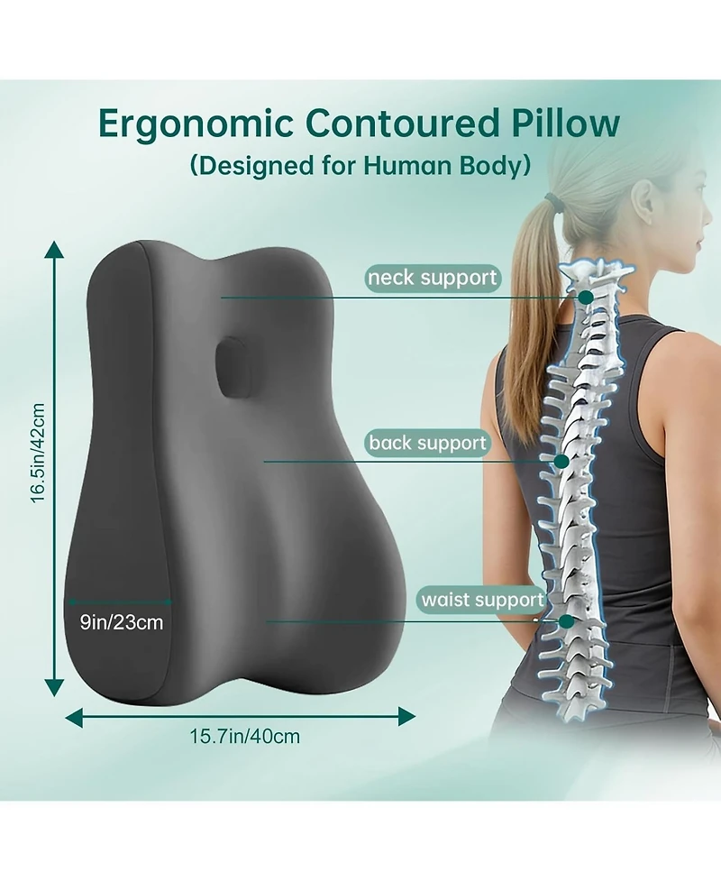 Piscifun Memory Foam Wedge Support Pillow Multi Functional Ergonomic Bed Cushion For Sleeping Reading Leg Elevation