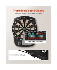 Sevorley Electronic Dart Board with 43 Games, Lcd Scoring and 6 Soft-Tip Darts
