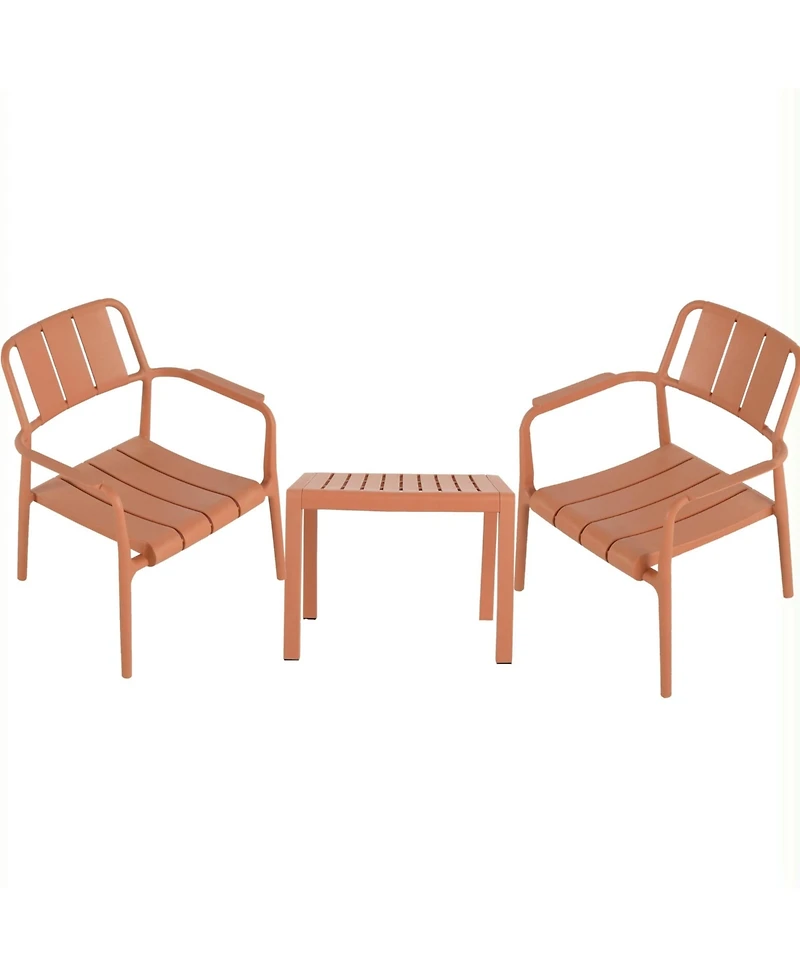Mondawe 3 Piece Pp Single Seater Chairs Coffee Table Set