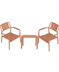 Mondawe 3 Piece Pp Single Seater Chairs Coffee Table Set