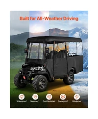 Sevorley Passenger Golf Cart Cover, 420D Oxford with Clear Front and Wind Hooks