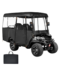 Sevorley Passenger Golf Cart Cover, 420D Oxford with Clear Front and Wind Hooks