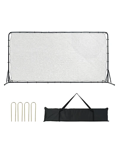 Sevorley Soccer Rebounder Net, 12x6 ft Steel Frame Kickback Wall with Carry Bag