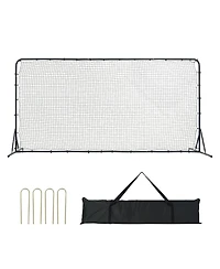 Sevorley Soccer Rebounder Net, 12x6 ft Steel Frame Kickback Wall with Carry Bag