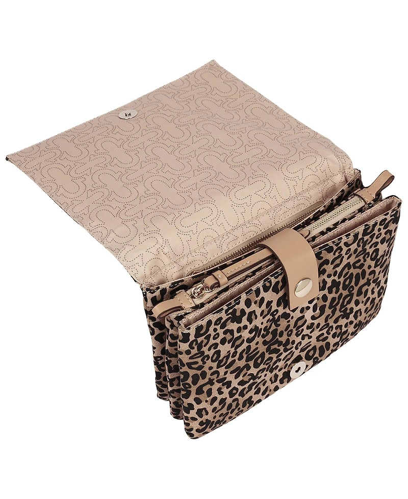 True Religion Women's Bling Logo Leopard Messenger Bag