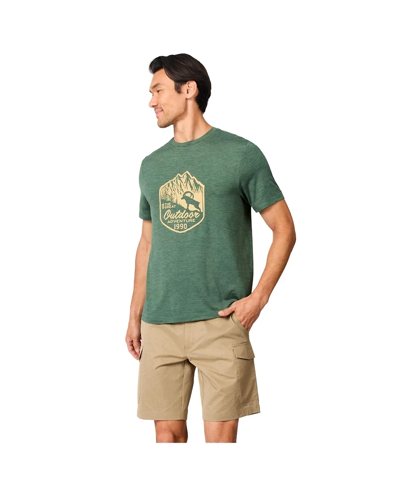 Free Country Men's Super Soft Microtech Short Sleeve Graphic Crew Tee