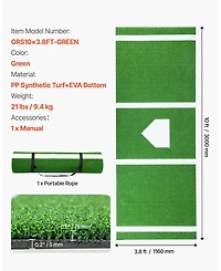 Sevorley 10 x 3.8 ft Baseball Softball Batting Mat with Home Plate, Anti-Slip Portable Turf