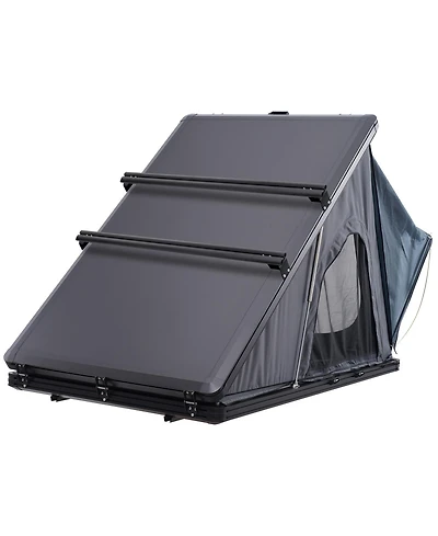 Sevorley Hard Shell Rooftop Tent for 2-3 Person, Aluminum Shell with Telescopic Ladder