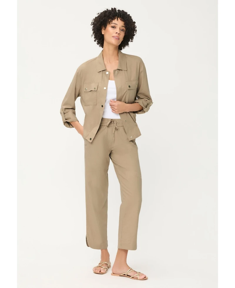 Olsen Women's Mona Fit Pull-On Linen Blend Pant