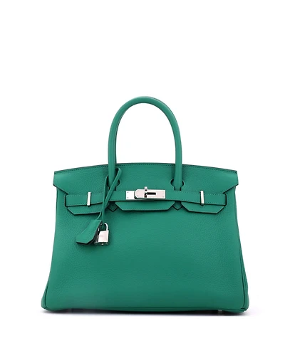 Pre-Owned HERMES Birkin 30 Handbag Verso Clemence with Palladium Hardware