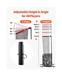 Sevorley Volleyball Setter Training Net with Wheeled Cart, Adjustable Height