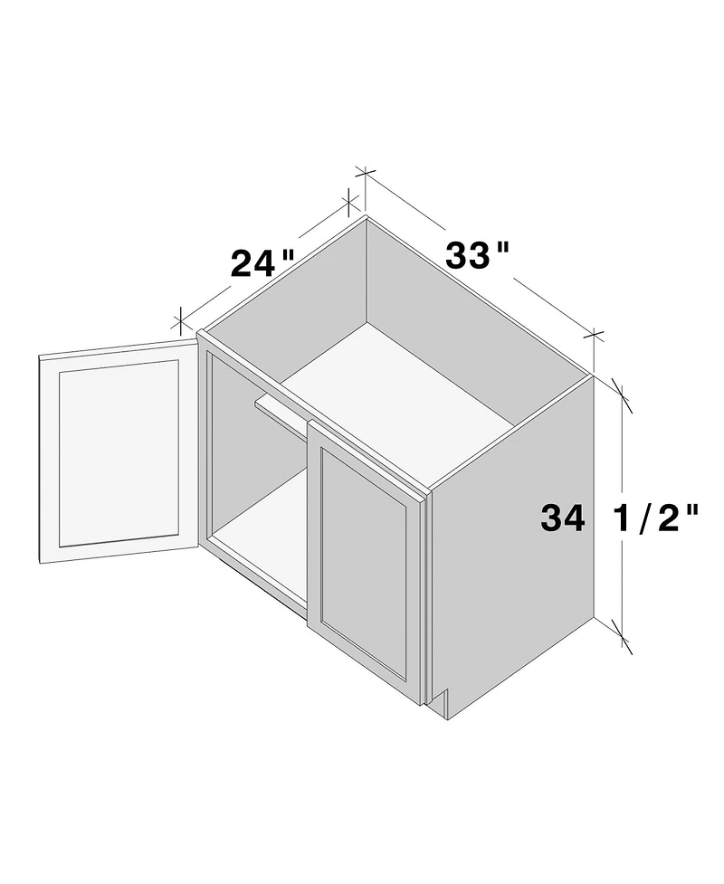Boyel Living 33 Inch Width Full Height Door Base Cabinet, Ready to Assemble Kitchen Cabinet with Solid Wood Frame, Soft-Close Slides and Hinges