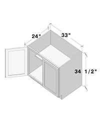 Boyel Living 33 Inch Width Full Height Door Base Cabinet, Ready to Assemble Kitchen Cabinet with Solid Wood Frame, Soft-Close Slides and Hinges