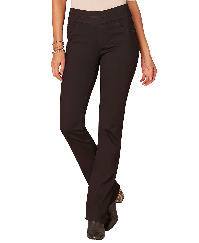 Democracy Petite "Ab"solution Pull-On High-Rise Bootcut Jeans