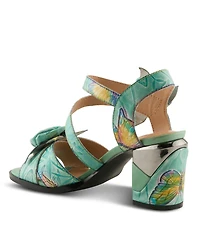 L'Artiste Women's Spring Step Flowerpower Strappy Sandal with Rosette Vamp